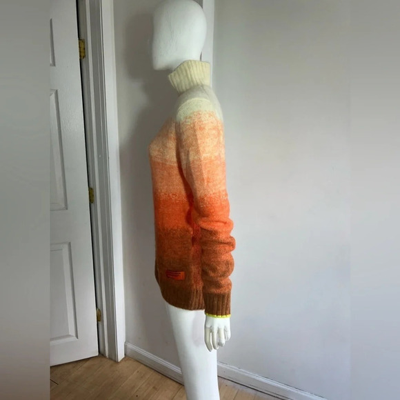 Scotch & Soda Gradient Multicolor Orange Turtleneck Sweater Alpaca Blend Size S - Picture 2 of 9